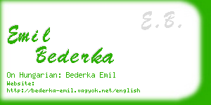 emil bederka business card